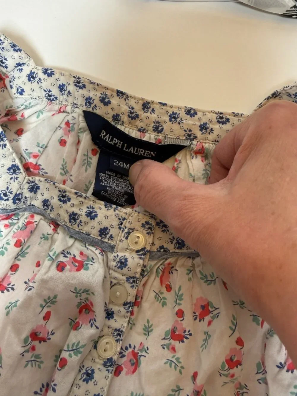 Ralph Lauren 24mo Sweet Baby Girl Boho Floral Dress or Blouse Cotton
